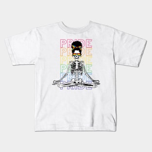 Rainbow Pride Skeleton Kids T-Shirt